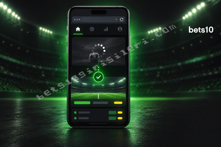 Bets10 canlı bahis açılmıyor sorununu betimleyen koyu zeminli kapakta, telefon ekranındaki bağlantı yeşil ışık geçişiyle yeniden kuruluyor.